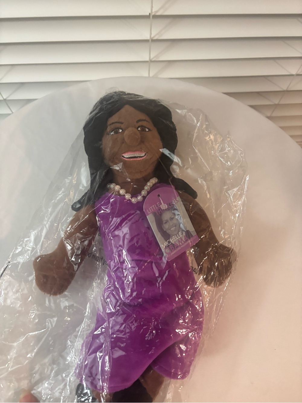 The Unemployed Philosophers Guild Michelle Obama Little Thinker Plush Doll Tag - Picture 4 of 13